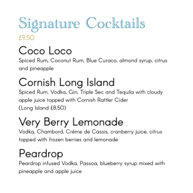 signature cocktails